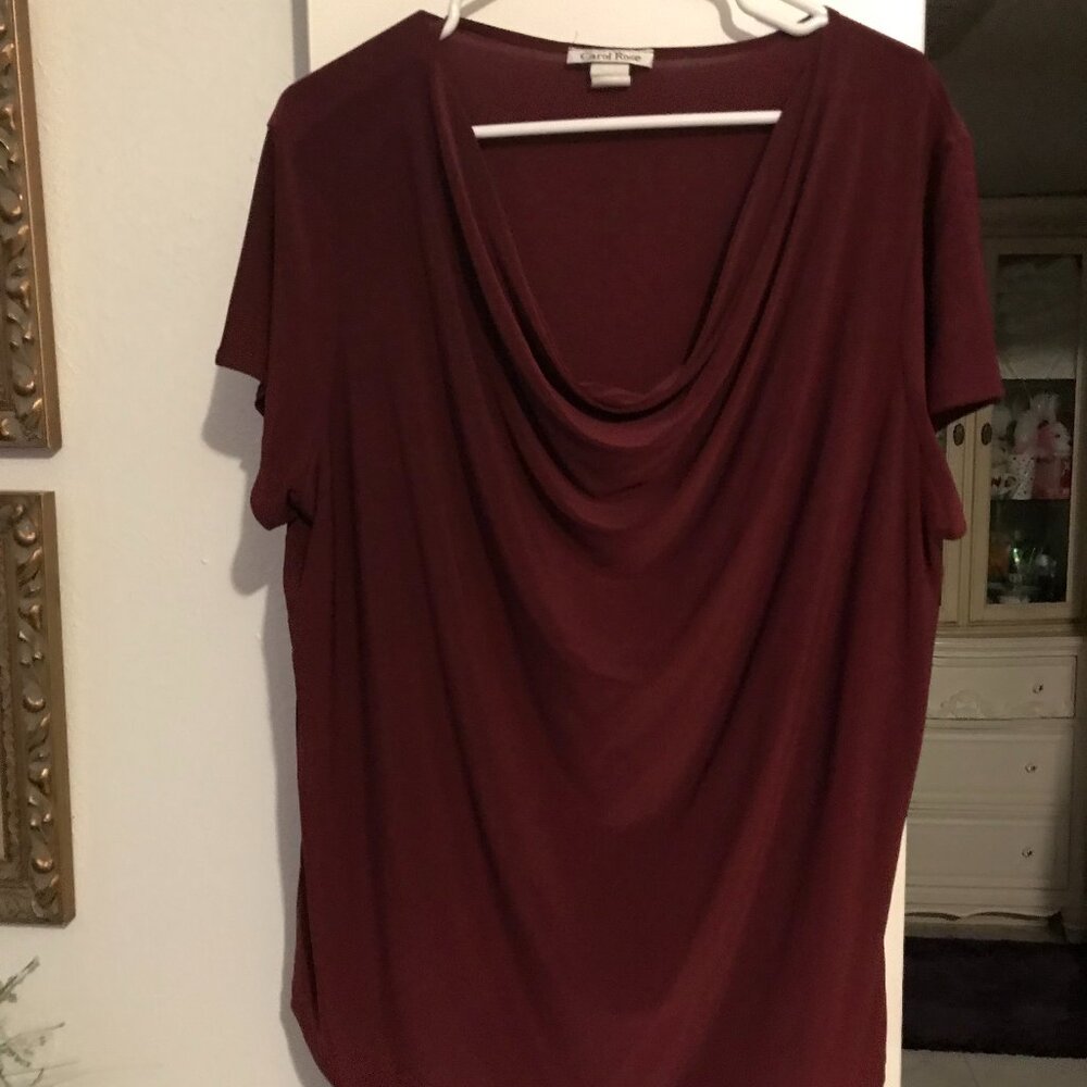 Carol Rose blouse, 2XL, eggplant color